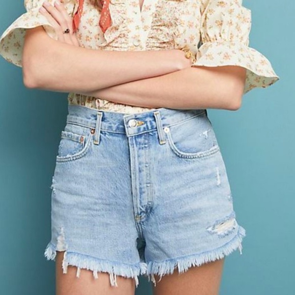 NWOT AGOLDE PARKER ULTRA HIGH-RISE DENIM SHORTS